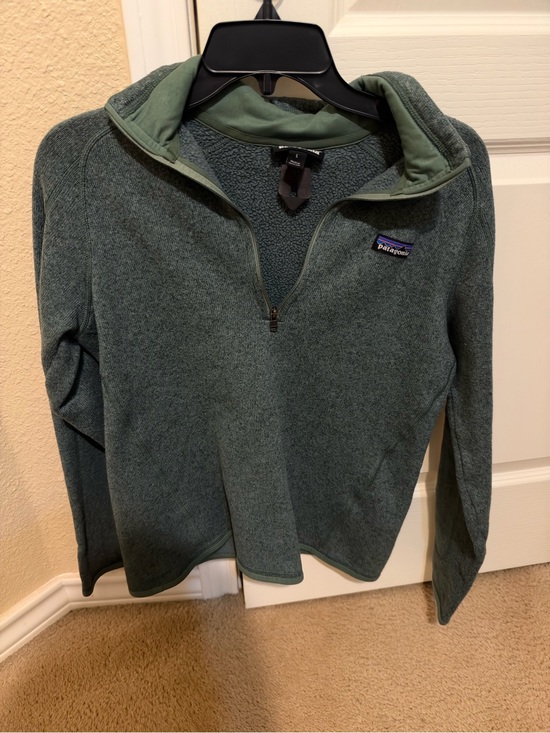 Patagonia Jackets & Blazers - Patagonia Women's Dark Green Quarter-Zip Teddy Fleece Jacket